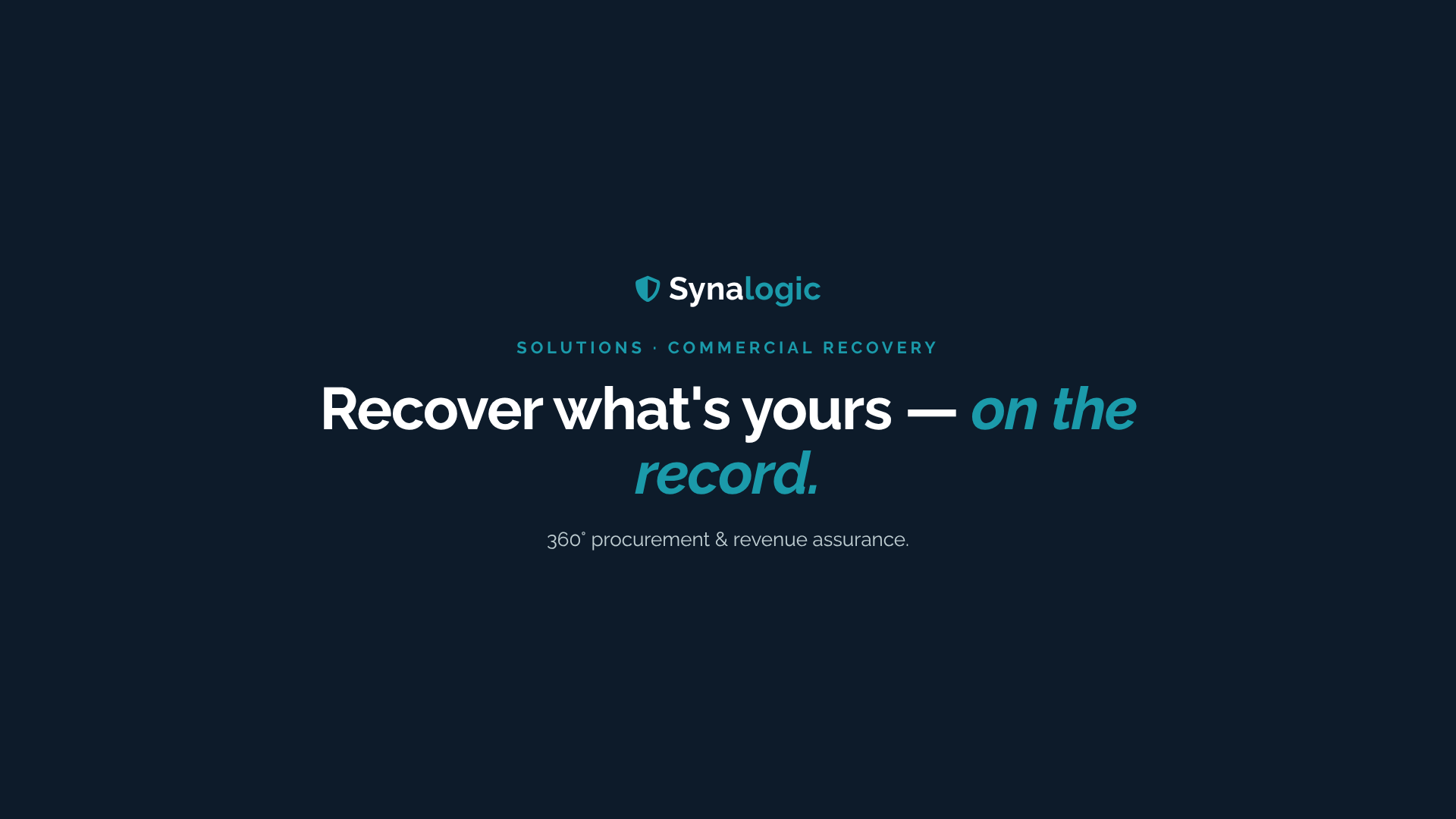 Synalogic Commercial Recovery.